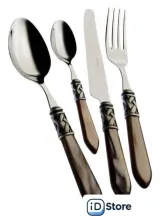 Набор столовых приборов Bugatti Aladdin ALBOM-C4250 (24 шт, хром/оникс/состаренное серебро)