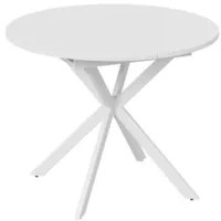 Кухонный стол Трия Мэдисон раздвижной тип 1 (белый муар/белый)