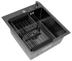 Комплект ARFEKA ECO AR мойка 450500, коландер, дозатор BLACK