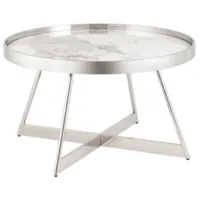 Журнальный столик Stool Group Гера 80x80 / ECT-280 (белый/серебристый)