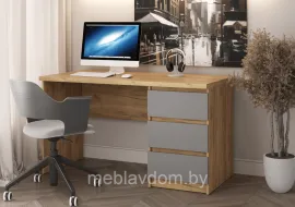 Стол письменный Бостон СП-001 - Серый Шифер/Дуб Крафт золотой (МК Стиль)