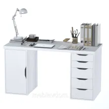 Стол письменный ИНГАР 2/5/ДВ (белый)