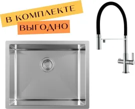 Кухонная мойка Aquasanita DER 100 L cмеситель AquaSanita 7763 002 steel