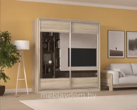 Шкаф-купе Кортекс-мебель Сенатор ШК12 Геометрия ДСП с зеркалом (дуб сонома)