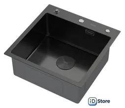 Кухонная мойка ARFEKA Eco AR 500500 POP-UP BLACK PVD NANO DECOR VOLCANIC ROCK