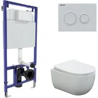 Унитаз подвесной Berges Wasserhaus Ventas Rimless Visam Slim 525 EX-043239 (с сиденьем)