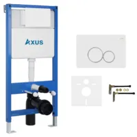 Унитаз подвесной с инсталляцией Axus 011D с унитазом Brillo 2380t и кнопкой 097EW