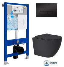 Унитаз подвесной Lauter Augsburg 21109EC 21901002 (кнопка узкая, черный)