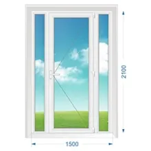 Дверь ПВХ внутренняя одностворчатая с доп. окнами