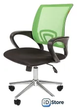 Офисное кресло CHAIRMAN 696 хром новый подлокотник (TW светло-зеленый)