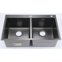 Мойка кухонная 33.2х33.5х20 см Wisent 7850BM-SC (с сифоном, дозатором и коландером)
