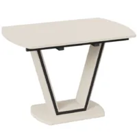 Кухонный стол Трия Дели тип 2 (бежевый софт/стекло матовое бежевое)