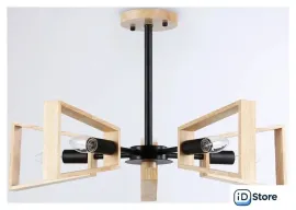 Подвесная люстра Ambrella light Traditional TR80495/5 BK/LW (черный/светлое дерево)