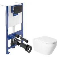 Унитаз подвесной Saniteco KW-9009W Villeroy Boch 92122870 921228AN (кнопка черная)