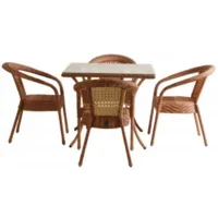 Обеденная группа AIKO DECO 4 с квадратным столом 7035П Светлый