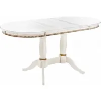 Обеденный стол Woodville Кантри 120 (молочный/золотая патина)