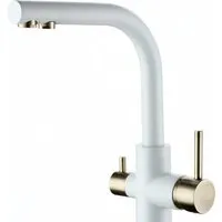 Смеситель Paulmark Essen Es213011-431BR (белый матовый/бронзовый)