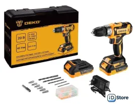 Дрель-шуруповерт Deko GCD20DU PRO Set 083-1040 (с 2-мя АКБ, кейс)