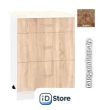 Шкаф напольный Кортекс-мебель Корнелия Лира НШ60р3ш (дуб сонома/мадрид)