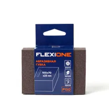 Губка абразивная 4-х стр, 100x70x25мм Р150 Flexione