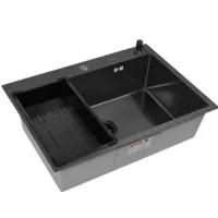 Кухонная мойка ARFEKA ECO AR мойка 700500, коландер G, дозатор BLACK DECOR MILLET