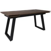 Обеденный стол ОКА Сангай 160-220x80x75 (дуб галифакс табак/черный)