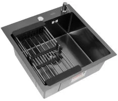 Комплект ARFEKA ECO AR мойка 500500, коландер, дозатор BLACK