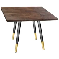 Обеденный стол Sheffilton SHT-TU104/80/80 (черный муар/золото/палисандр)