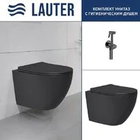 Унитаз подвесной Lauter Augsburg с жест. сиденьем Soft Close 21109EC Breez 21GN7072BM (черный матовый, скрытое крепление)