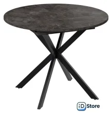 Кухонный стол Трия Мэдисон тип 1 1000-1315х1000х750 (черные опоры/ателье темный)