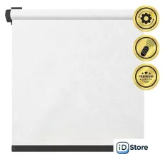 Рулонная электроштора НеоФьюжен Джерси 100х250 правая (белый, черная фурнитура)