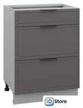 Шкаф напольный Arvento Корнелия Флок-плюс НШ60р3ш без столешницы (графит софт)