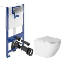 Унитаз подвесной Saniteco Torando T-203W Villeroy Boch Viconnect Pro S 92122869 (кнопка хром)