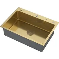 Кухонная мойка ARFEKA ECO AR 700500 POP-UP GOLD PVD NANO DECOR
