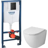 Унитаз подвесной Grossman GR-4455SQ GROHE Solido 38811KF0 (с сиденьем, с кнопкой)