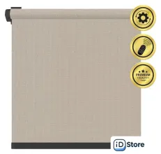 Рулонная электроштора НеоФьюжен Эден 200 250х200 левая (кварцевый, черная фурнитура)