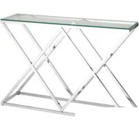 Консольный стол Stool Group Инсигния 115x30 ECST-026 (прозрачное стекло/сталь серебристый)