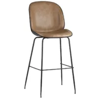 Стул барный Stool Group Турин со спинкой / 9329C (экокожа бежевый/черные ножки)