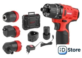 Дрель-шуруповерт Wortex LX BD 1215 Li Set 1326469 (с 2-мя АКБ, кейс)