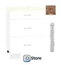 Шкаф напольный Кортекс-мебель Корнелия Лира НШ60р3ш (белый/мадрид)