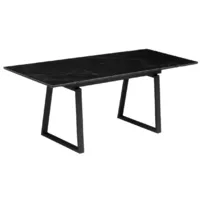 Обеденный стол Notta Джек 140/200x80 (черный мрамор/черный)