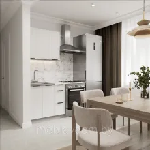 Кухня Корнелия Марика 0,9 без столешницы, Белый софт