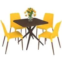 Обеденная группа Sheffilton SHT-DS207 (коричневый/желтый/темный орех)