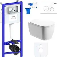 Унитаз подвесной Lavinia Boho Relfix Bell Pro Rimless 7 в 1 87040041 (белый пластик)