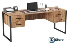 Стол Soma Slava 180x66 (дуб крафт золотой/черный)