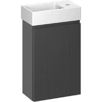Мебель для ванных комнат Wellsee Тумба под умывальник 2 в 1 WC Area 221802001 (тумба/матовый темно-серый, раковина/глянцевый белый, без ножек)