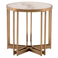 Журнальный столик Stool Group Алиада 55x55 / EET-279-BRCG (светлая керамика/шампань)