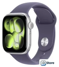 Умные часы Apple Watch Series 11 42 мм (алюминиевый корпус, серебристый/фиолетовый туман, спортивный силиконовый ремешок S/M)