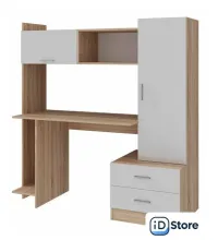 Стол Памир ПКС-7 (дуб сонома/белый глянец)