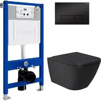 Унитаз подвесной Lauter Nuremberg 21811B 21901001 (черный, с кнопкой 219704HD черный)